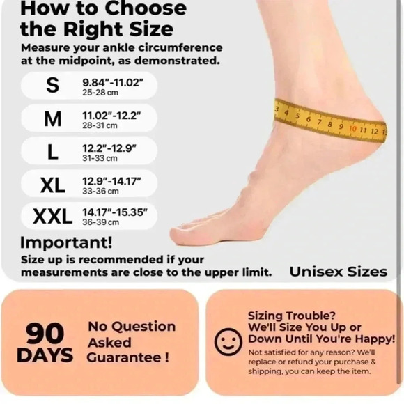 Ankle Brace with Adjustable Strap and 2X Gel Pad Ankle Support & Pain Relief NEW - Picture 5 of 12